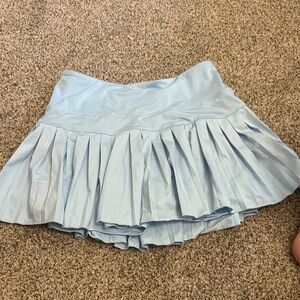 Light Blue Pleated Women's Skirt